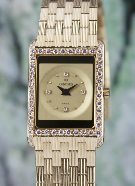 (image for) A 100% ORIGINAL CONCORD LADY SIZE 18K YELLOW GOLD DIAMOND WATCH